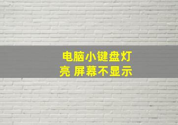 电脑小键盘灯亮 屏幕不显示